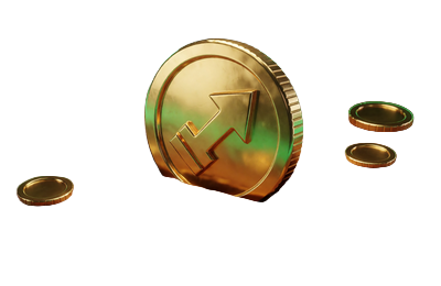 Goldm&uuml;nze mit Pfeil-Symbol f&auml;llt in einen Schatz-Slot - Einzahlung ab 10 &euro; f&uuml;r den WildRobin Bonus