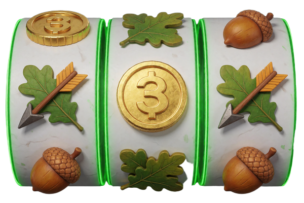 Slot-Walze mit Waldsymbolen und Neon-Glow f&uuml;r die 10 &euro; Mindesteinzahlung bei WildRobin